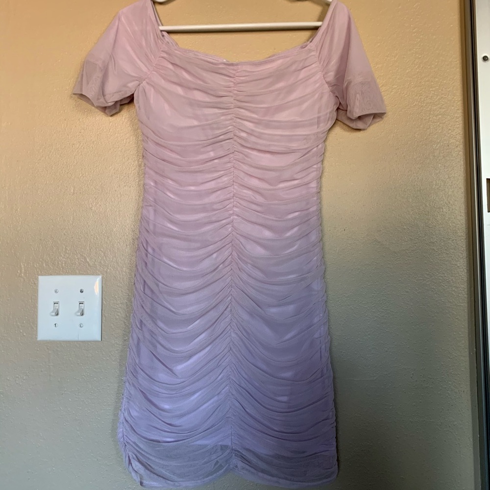 Lavender ruched dress
